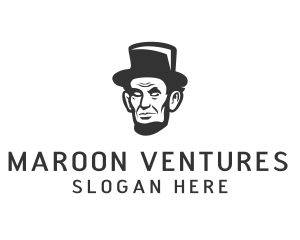 Monochromatic Lincoln Head logo design