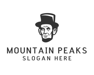 Monochromatic Lincoln Head logo design