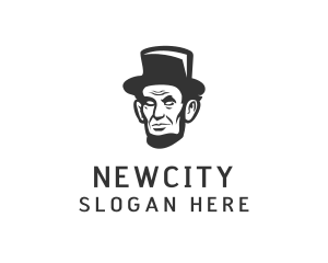 Monochromatic Lincoln Head logo design