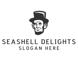 Monochromatic Lincoln Head logo design