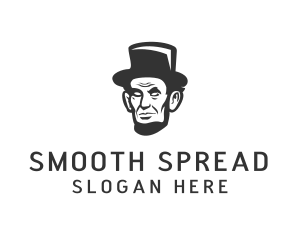 Monochromatic Lincoln Head logo design