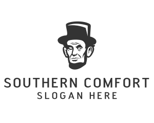 Monochromatic Lincoln Head logo design