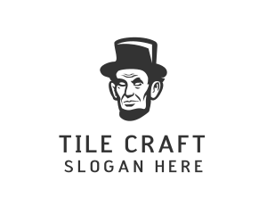 Monochromatic Lincoln Head logo design