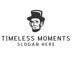 Monochromatic Lincoln Head logo design