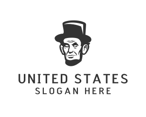 Monochromatic Lincoln Head logo design