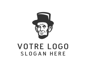 Black Man - Monochromatic Lincoln Head logo design