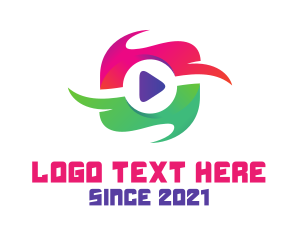 Colorful Media Button logo design