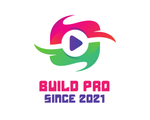 Application - Colorful Media Button logo design