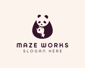 Wildlife Panda Baby logo design