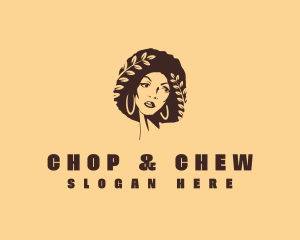 Curly Afro Woman Logo