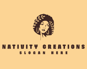 Curly Afro Woman logo design