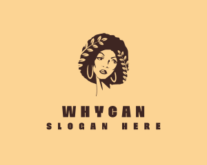 Hair Stylist - Curly Afro Woman logo design