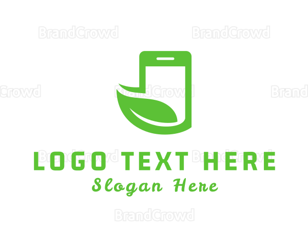 Eco Leaf Phone Logo