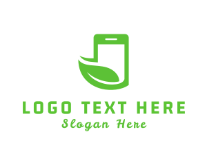 Communication - Eco Leaf Phone logo design