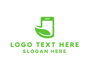 Green - Eco Leaf Phone logo design