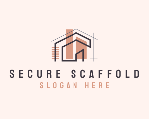 Scaffolding - Residential House Architecture logo design