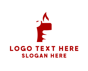 Hand - Red Lighter Hand logo design