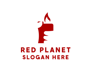 Red Lighter Hand logo design