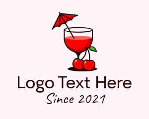 Tropical Drink - Cherry Cocktail Drink logo design