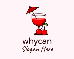 Cherry Cocktail Drink Logo