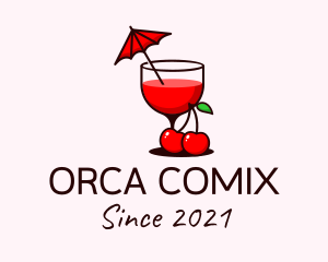 Juice Extract - Cherry Cocktail Drink logo design