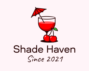 Parasol - Cherry Cocktail Drink logo design