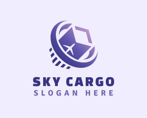 Gradient Airplane Freight logo design