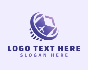 Violet - Gradient Airplane Freight logo design