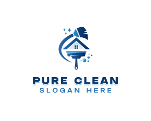 Janitorial Housekeeping Cleaner logo design