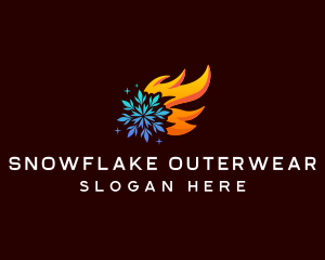 HVAC Snowflake Flame logo design