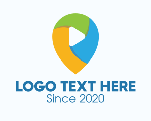 Geolocator - Multicolor Media Player Location logo design