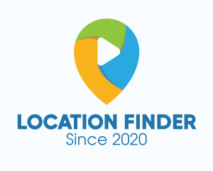 Geolocation - Multicolor Media Player Location logo design