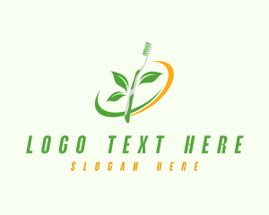Organic - Dental Toothbrush Leaf logo design