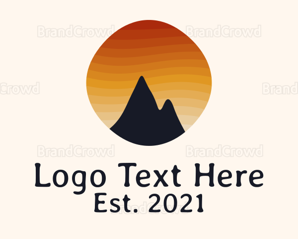 Sunset Stripe Mountain Peak Logo