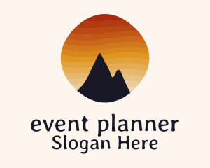 Sunset Stripe Mountain Peak Logo