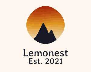 Conservation - Sunset Stripe Mountain Peak logo design