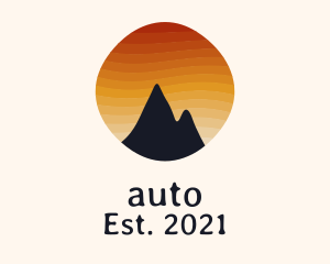 Earth - Sunset Stripe Mountain Peak logo design