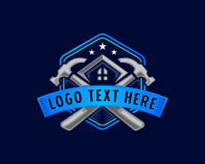 Refurbish - Construction Hammer Contractor logo design