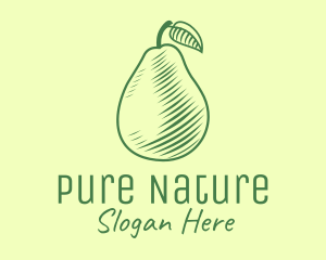 Green Pear Fruit logo design