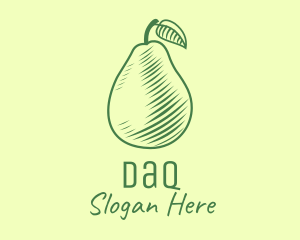 Organic - Green Pear Fruit logo design