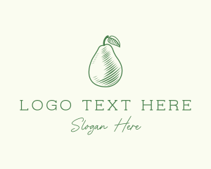 Sketch - Green Pear Fruit logo design