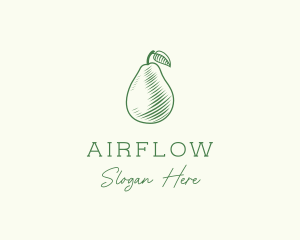 Green Pear Fruit logo design