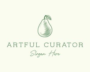 Green Pear Fruit logo design