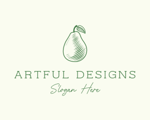 Green Pear Fruit logo design