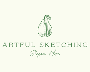 Green Pear Fruit logo design