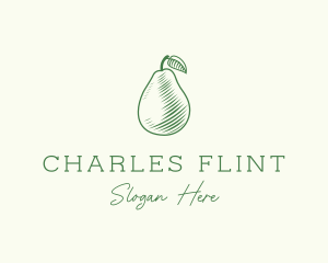 Green Pear Fruit logo design