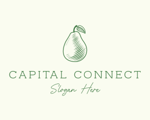 Green Pear Fruit logo design