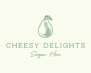 Green Pear Fruit logo design