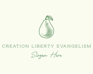 Green Pear Fruit logo design