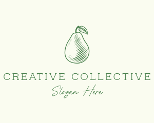 Green Pear Fruit logo design